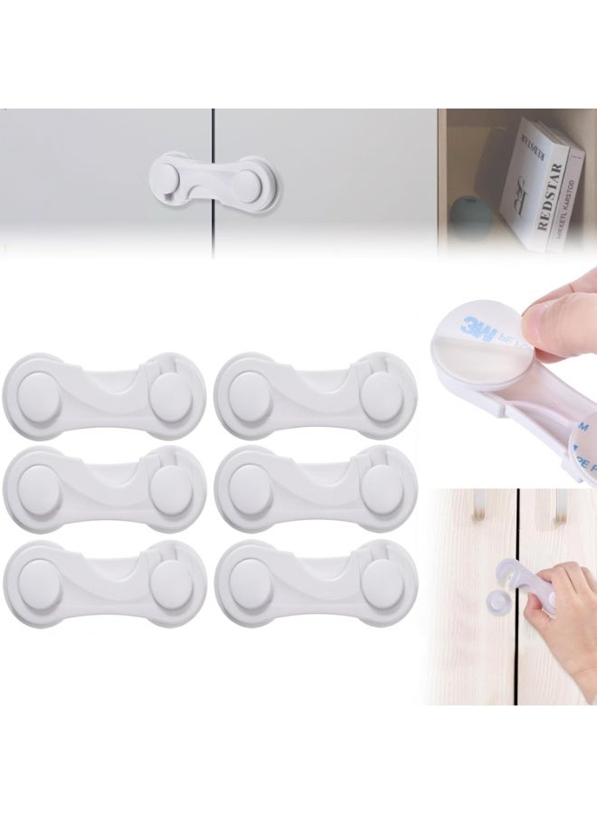 6 أقفال أمان للأطفال متعددة الألوان للخزائن والأدراج - أقفال متينة مقاومة للعبث للأطفال الصغار، تحمي من الحوادث، سهلة الاستخدام للبالغين، صعبة على الأطفال، جهاز أمان منزلي أساسي - Image 1